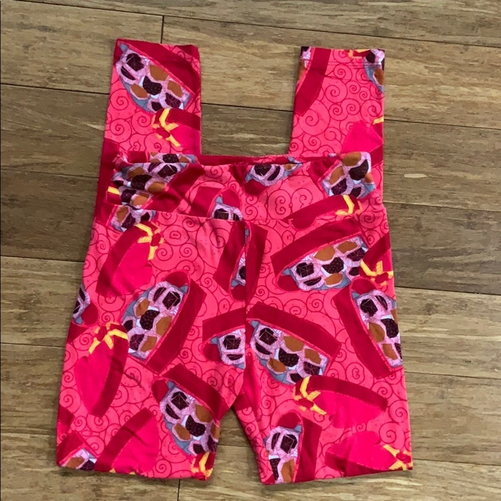 LULAROE Valentine Heart Print Leggings Sz OS - Picture 2 of 3